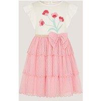 Monsoon Girls Short Sleeve Tulip Disco Dress - Pink