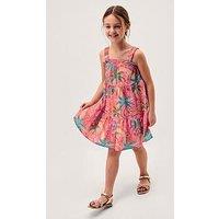 Monsoon Girls Tropical Swirl Swing Dress - Orange