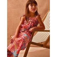 Monsoon Girls Tropical Swirl Trouser Set - Orange