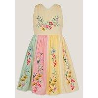 Monsoon Girls Camellia Cross Back Dress - Yellow