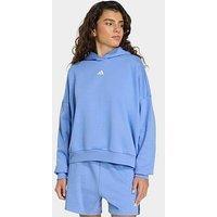 Adidas Sportswear Womens 3 Stripe Fleece Hoodie - Blue