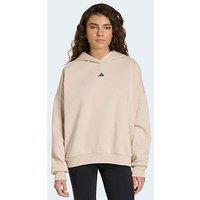 Adidas Sportswear Womens 3 Stripe Fleece Hoodie - Beige