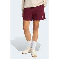 Adidas Sportswear Womens 3 Stripe Fleece Shorts - Red