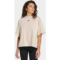 Adidas Sportswear Womens 3-Stripes Studio T-Shirt - Beige