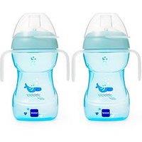 Mam Fun To Drink Cup 270Ml & Glow Handles - Blue 2 Pack