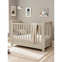 Babymore Eva Sleigh Cot Bed With Drawer - Cashmere