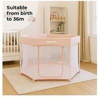 My Babiie Foldable Baby Playpen - Blush