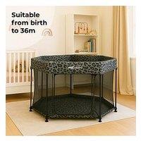 My Babiie Foldable Baby Playpen - Grey Leopard