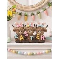 Highland Cow Easter Mantle Sign