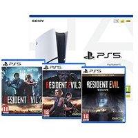 Playstation 5 Disc Console - 1Tb & Resident Evil 2, Resident Evil 3, Resident Evil 7: Gold Edition