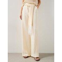 Mango Belt Straight-Fit Co-Ord Trousers - Cream