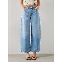 Mango Mid-Rise Balloon Jeans - Blue