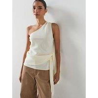Mango Asymmetrical Lyocell Top - White