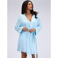 Boux Avenue Piped Modal Robe - Baby Blue