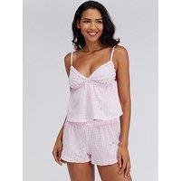 Boux Avenue Daisy Gingham Cotton Cami Set - Pink