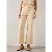 Mango Catherin Culotte High-Rise Jeans - Yellow - Cream