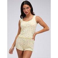 Boux Avenue Meadow Floral Pointelle Pyjama Set - Yellow