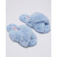Boux Avenue Heart Emb Crossband Slippers - Blue Mix