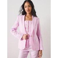 Mango Linen Suit Jacket - Pink