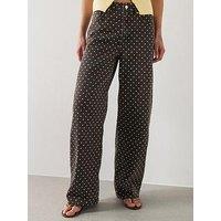 Mango Polka Dot Balloon Jeans - Brown