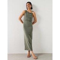 Mango Fitted Dress With Metal Detail - Green