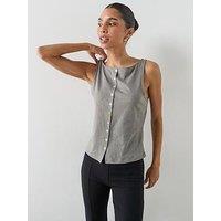 Mango Cotton Gilet With Buttons - Grey