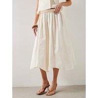Mango A-Line Cotton Co-Ord Skirt With Stripes - Beige