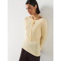 Mango Fine-Knit Sweater - Yellow