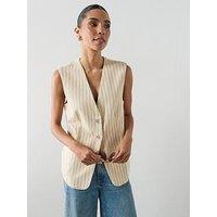 Mango Pinstriped Suit Waistcoat - Yellow