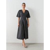 Mango A-Line Lyocell Dress - Black