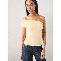 Mango Strapless Knitted Top - Yellow