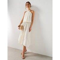 Mango Striped Co-Ord Halter Neck Top - Cream