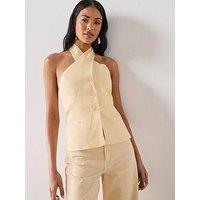 Mango Linen Buttoned Top - Yellow