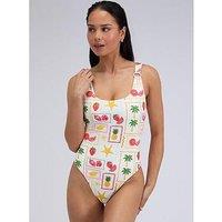 Boux Avenue Bonita Scoop Swimsuit - Ivory Mix
