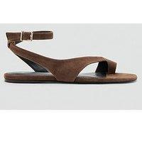 Mango Leather Straps Sandals - Brown