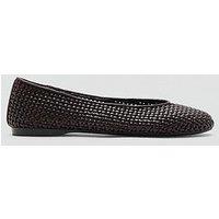 Mango Braided Ballerina Flat - Brown