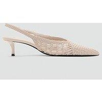 Mango Woven Toe Cap Shoe - Cream