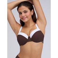 Boux Avenue Rivoli Picot Bikini Top - Chocolate