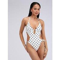 Boux Avenue Naxos String Side Swimsuit - White Mix