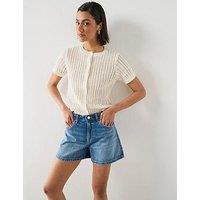Mango Openwork Knit Cardigan - Cream