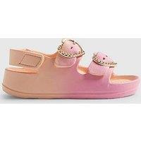 River Island Mini Girls Heart Ombre Double Strap Sandals - Pink
