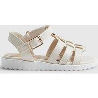 River Island Mini Girls Heart Caged Sandals - White