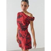 Mango Short Patterned Dress - Red