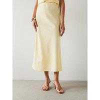 Mango Linen-Blend Co-Ord Straight Skirt - Vanilla