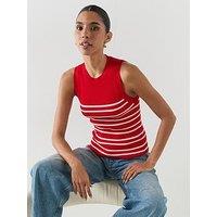 Mango Striped Knit Top - Red