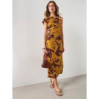 Mango Printed Asymmetrical Dress - Orchre - Purple