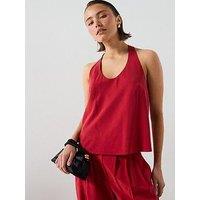 Mango Lyocell Co-Ord Strap Top - Red
