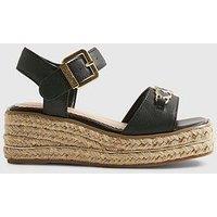 River Island Older Girls Heart Wedge Sandals - Black