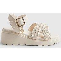 River Island Older Girls Plaited Wedge Sandals - Beige