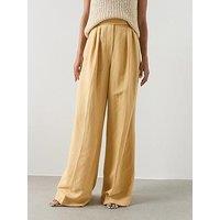 Mango Straight Mid-Rise Trousers - Yellow